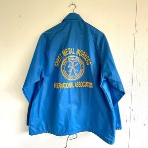 Vintage 80s Sheet Metal Workers Union Coaches Jacket - Made in USA - XL